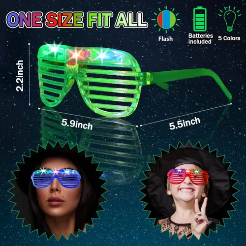 Miniatura 2 de 62 piezas de luz LED para fiesta, 12 lentes brillantes con 50 varillas brillantes, collares, pulseras con luz a granel, juguetes para Navidad