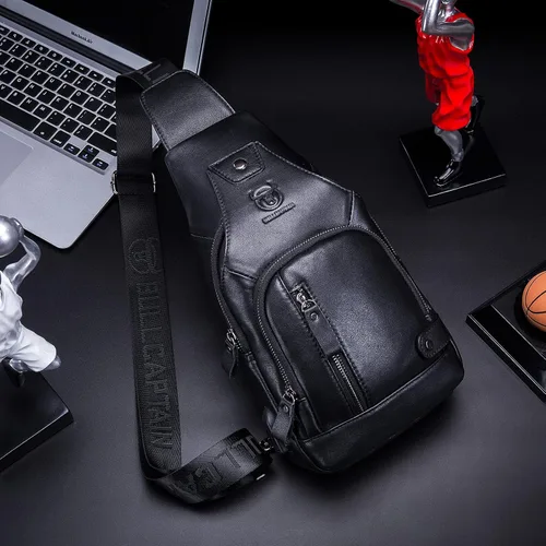 Miniatura 64 de LUKZIJAES Bolso bandolera de cuero genuino para hombre