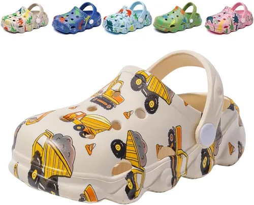 Miniatura 14 de Zuecos para niños, niños y niñas, dinosaurio, antideslizantes, para jardín, playa y piscina, sandalias tipo zuecos, chancletas de dibujos animados