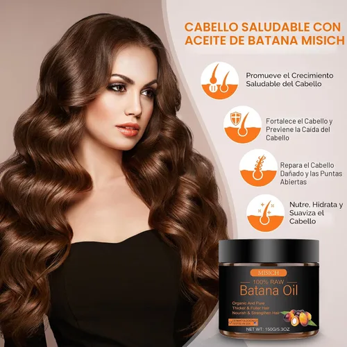 Miniatura 3 de MISICH Aceite de batana crudo para el crecimiento del cabello, pasta de aceite de Botana 100% natural puro de Honduras, mascarilla orgánica sin
