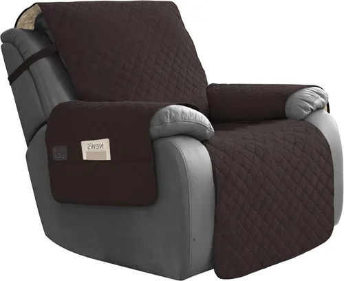Miniatura 25 de Easy-Going Funda impermeable para sillón reclinable de gran tamaño con bolsillo, 1 funda de sofá reversible para sillón reclinable, protector