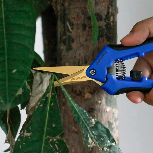Miniatura 8 de Paquete de 1 tijeras de podar de jardín con cuchillas curvas, tijeras de podar a mano para jardinería, tijeras de podar bonsái de precisión