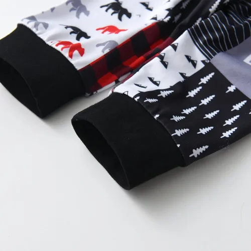 Miniatura 35 de Conjunto de 3 piezas de ropa de bebé recién nacido con estampado de manga larga + pantalones + sombrero