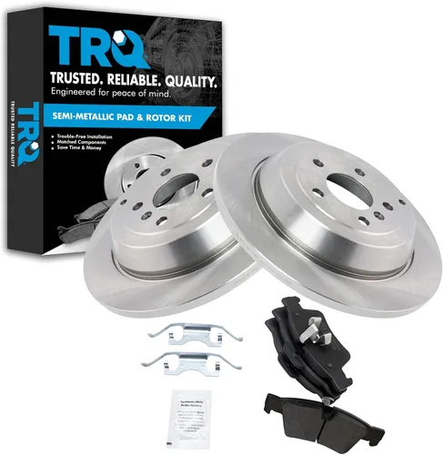 Miniatura 173 de TRQ Juego de pastillas de freno semimetálicas traseras y rotores compatibles con Chevrolet Trailblazer 02-06 Trailblazer EXT 04-06 SSR 02-07 GMC