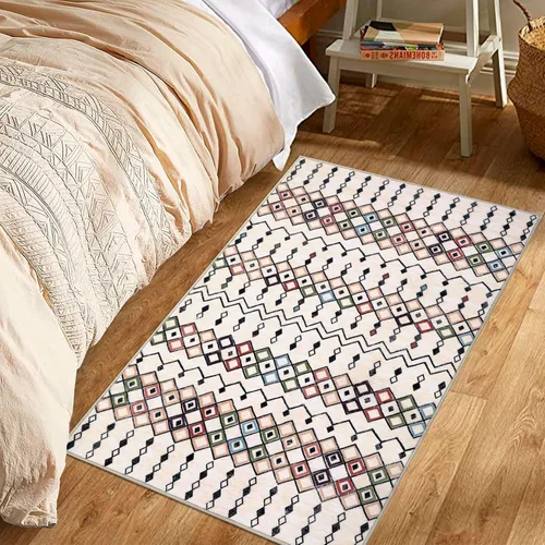 Miniatura 7 de FairOnly Alfombra bohemia abstracta de 2 x 3, para interiores y exteriores, antideslizante, lavable, alfombra pequeña para cocina, dormitorio, baño