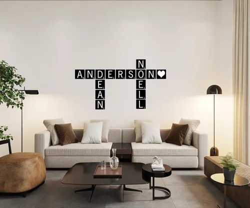 Miniatura 5 de Azulejos de metal negro para pared, letras decorativas grandes de 6 x 6 pulgadas para paredes de galería, salas de estar, dormitorios y más