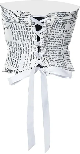 Miniatura 3 de Chaleco de verano ajustado para mujer estampado de letras de periódico informal transpirable camiseta corta