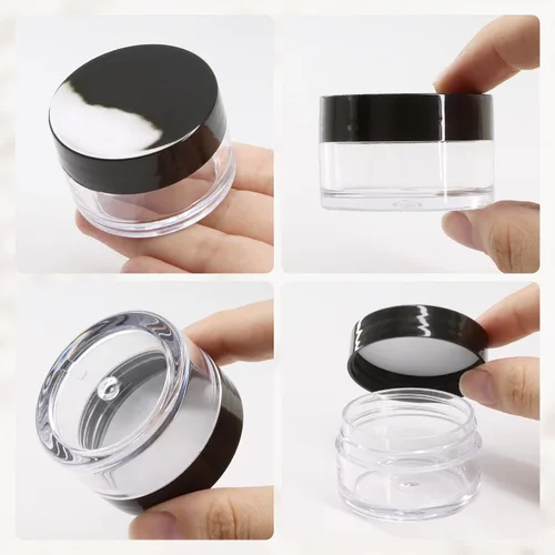 Miniatura 4 de Beauticom - Tarros transparentes redondos de acrílico con tapas para bálsamos labiales, cremas, maquillaje, cosméticos, muestras, ungüentos y otros