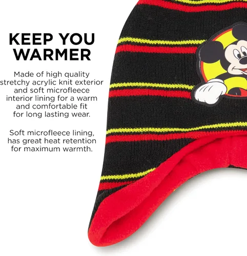 Miniatura 4 de Disney boys Winter Hat and Mitten Set, Mickey Mouse Toddler Beanie for Ages 2-4