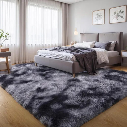 Miniatura 34 de KCHOWUA Alfombras Esponjosas y Peludas de Unicornio para Dormitorio de Niñas, 3x5 pies Lavable Antideslizante Alfombra de Área Shag Peluda para Sala