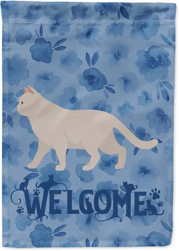 Miniatura 12 de Caroline's Treasures CK4813CHF - Bandera de bienvenida con gato abisinio azul, manga grande, para porche, para colgar en la pared, poliéster