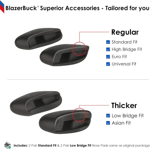Miniatura 4 de BlazerBuck Almohadillas de repuesto para la nariz Oakley Flak Jacket XLJFlak 2.0 XLMedia chaqueta 2.0 XLMedia chaqueta XLJ, Combo Negro, 0