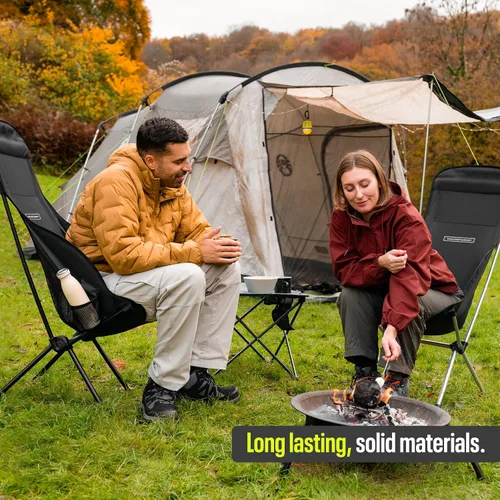 Miniatura 9 de TSE HC100 Silla de campamento, silla plegable ligera de 3.36 libras con soporte para tazas, portátil y fácil de transportar para campamento, playa