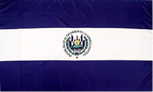 Bandera de El Salvador de 3 x 5, bandera de país centroamericano, banderín al aire libre, nuevo color vivo y resistente a la decoloración UV