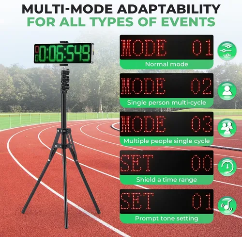 Miniatura 5 de Temporizador láser inalámbrico alimentado para sprints con soporte alto, sistema de temporizador de sprint láser, reloj de carrera con trípode