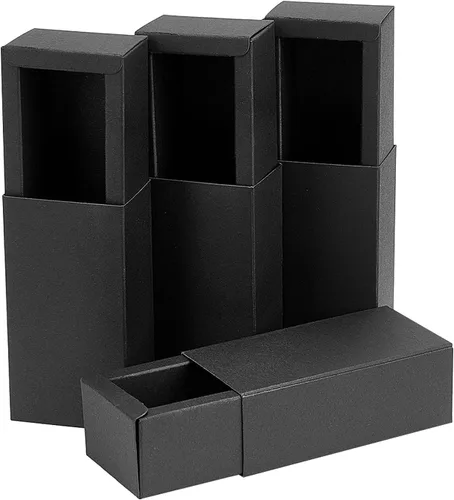 Miniatura 34 de BENECREAT Paquete de 30 cajas rectangulares de papel kraft marrón de 3.3 x 2.3 x 1 pulgadas con ventana transparente para regalos de boda, fiesta