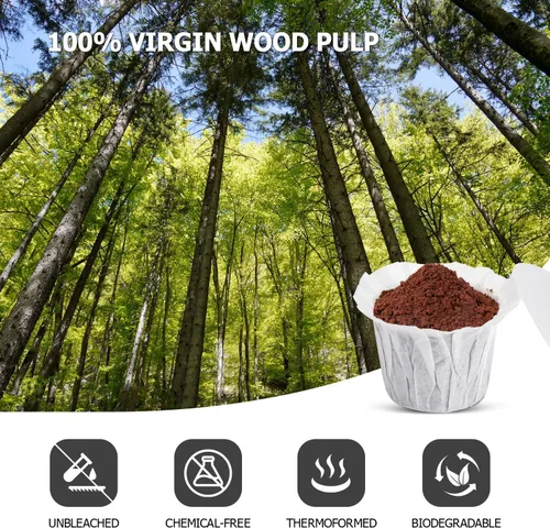 Miniatura 8 de Pro Mael Filtros de café desechables K Cup con tapa, papel de filtro de café para cafeteras Keurig de una sola porción 1.0 y 2.0, uso con cápsulas K