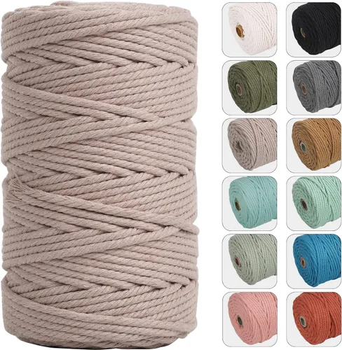 Miniatura 7 de NOANTA Cuerda de macramé de 109 yardas de 109 yardas, cuerda de algodón de color natural para colgar en la pared, ganchos de plantas, manualidades
