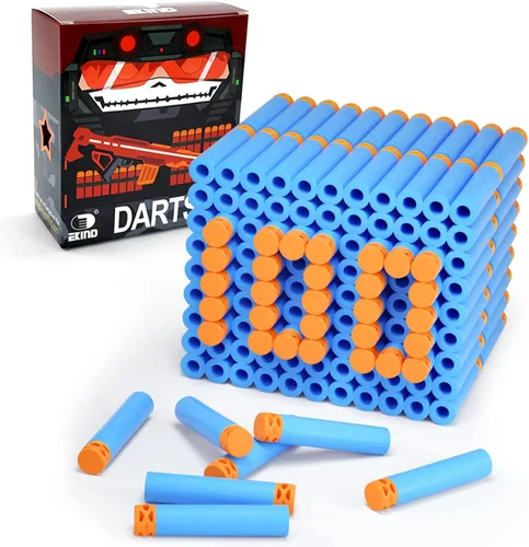 Miniatura 11 de EKIND 100 piezas de 2,83 pulgadas diseño hueco TPR dardos de cabeza suave rellenos de espuma tipo bala para armas Nerf N-strike Elite, 100, Blanco