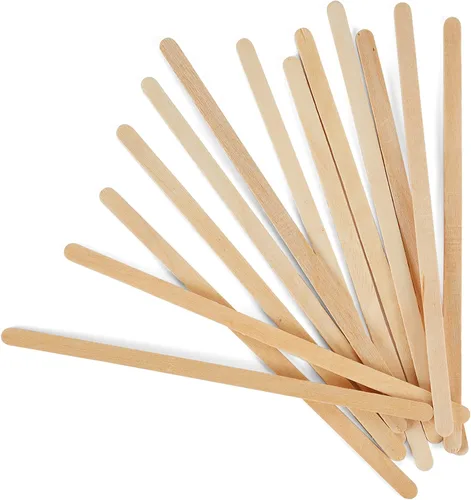 Miniatura 3 de Makerstep 500 agitadores de café de madera de 5.5 pulgadas con caja de almacenamiento, palos de café de madera de abedul natural resistente.