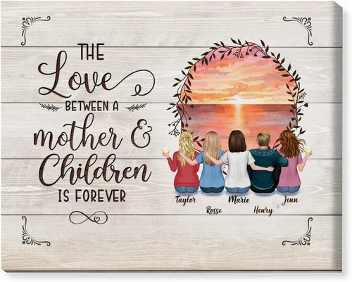 Miniatura 14 de Gossby Lienzo personalizado envuelto para mamá – El amor entre madre e hija es para siempre – Regalo personalizado con nombres de avatares – Regalo