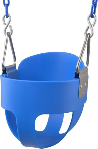 Miniatura 6 de KINSPORY Columpio para niños pequeños, cadenas de hierro resistente recubiertas de 59", columpio para bebé al aire libre, asiento tipo cubeta