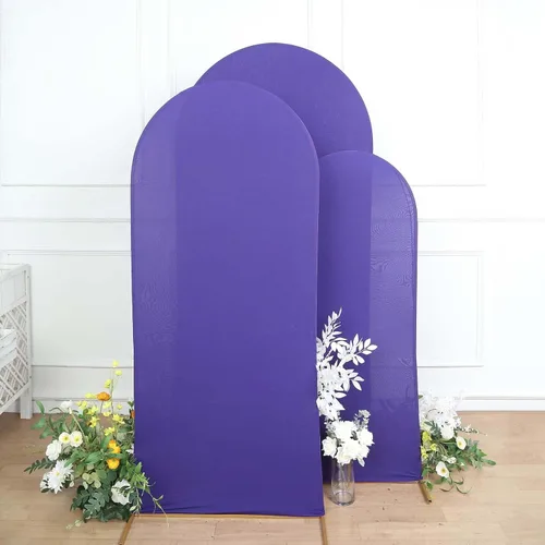 Miniatura 11 de Efavormart Juego de 3 Fundas de Arco de Boda de Spandex Lavanda Mate Ajustadas para Soportes de Telón de Fondo Chiara de Parte Superior Redonda