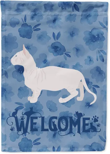 Miniatura 157 de Caroline's Treasures CK4813CHF - Bandera de bienvenida con gato abisinio azul, manga grande, para porche, para colgar en la pared, poliéster