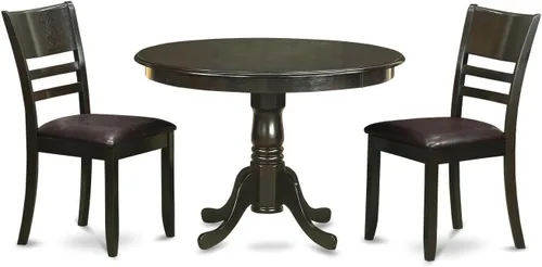 Miniatura 9 de East West Furniture HLLY5-CAP-W Juego de comedor de 5 piezas incluye una mesa de comedor redonda con pedestal y 4 sillas de cocina, 42 x 42