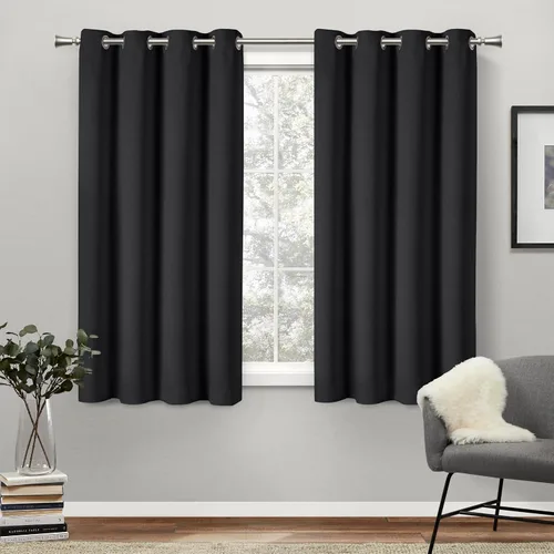 Miniatura 25 de Exclusive Home Curtains - Par de paneles de cortinas, modelo Academy, con ojales para bloqueo total de luz Blanco