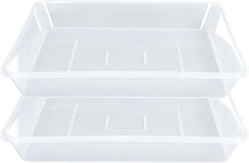 Miniatura 11 de LWALRS Platillo cuadrado para plantas de 6 pulgadas, paquete de 5 platillos de plástico transparente fuerte, macetas cuadradas para plantas
