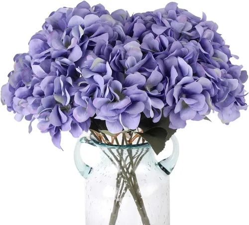Miniatura 17 de Paquete de 2 flores de hortensias artificiales blancas, 10 cabezas de seda falsas para el hogar, boda, fiesta, centro de mesa, decoración de mesa