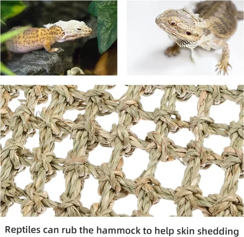 Miniatura 3 de Niteangel Hamaca de Dragón Barbudo Tumbona de Reptiles para Camaleón, Lagartos, Gecko, Serpientes, Reptiles Iguana, Tortugas (Rectángulo 16'' x 8'')