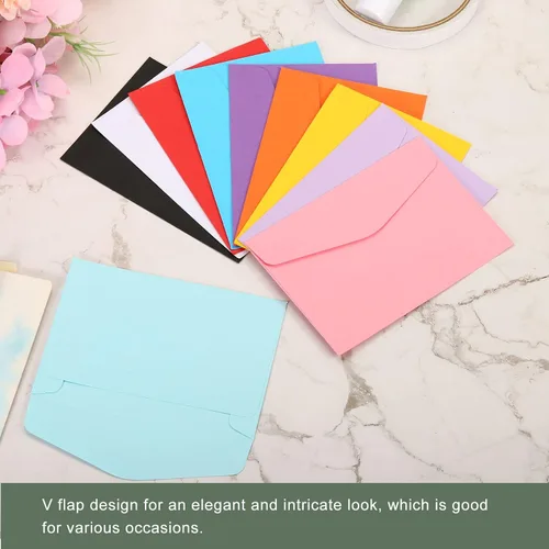 Miniatura 4 de YOKIVE Paquete de 60 sobres para tarjetas de regalo, nota de felicitación de negocios, sobre soporte para artículos pequeños, ideal para Rosado