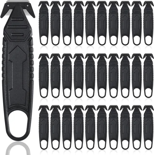 Miniatura 17 de Therwen Cuchillo cortador de caja de seguridad, 8 unidades, de acero inoxidable, abridor de paquetes con divisor de cinta para cartón, cartón