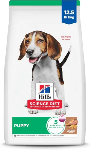 Hill's Science Diet Alimento seco para cachorros, harina de cordero y arroz integral, bolsa de 12.5 libras