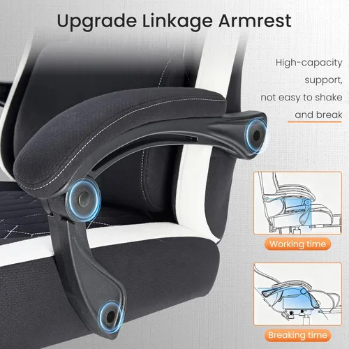 Miniatura 6 de NEWBULIG Silla de escritorio para videojuegos, silla de oficina de respaldo alto con reposapiés y reposacabezas, cómodo soporte lumbar ergonómico
