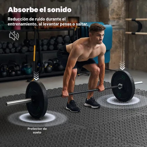 Miniatura 7 de Tapete de Gimnasio en Casa, Tapete de Ejercicio de Rompecabezas, Baldosas de Espuma EVA Entrelazadas para Equipos de Entrenamiento en Casa y Áreas