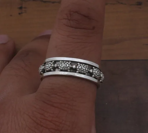 Miniatura 13 de Boho Spinner Ring, Mothers Day Gift, Silver 925 Women Ring, Sterling Silver 925 Ring, Fidget Spinner Ring,Women Silver Anxiety Ring