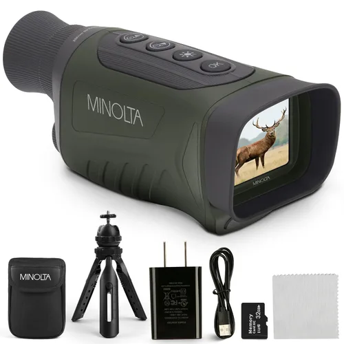 Miniatura 8 de Minolta Monocular de visión nocturna digital 6x25 con cámara de video HD 4K incorporada (negro)