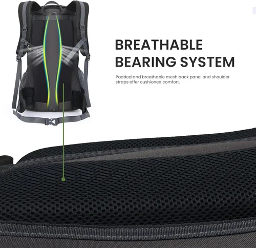 Miniatura 8 de Mochila de senderismo de 40 L de Mountaintop, mochila ligera de viaje para hombres y mujeres, mochila para acampar al aire libre y hacer senderismo
