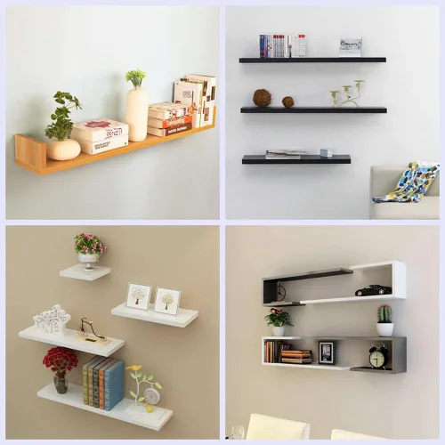 Miniatura 6 de Soportes flotantes para estantes, paquete de 8 soportes invisibles de madera resistente con tornillos, accesorios ajustables para bricolaje