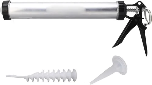 Pistola de calafateo de 20.3 fl oz, pistola de calafateo de tubo de aluminio con aplicación a granel de cartucho de 20 onzas con 10 boquillas de