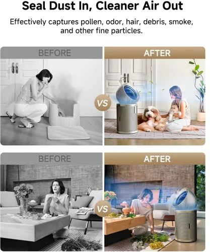 Miniatura 4 de Purificador de aire inteligente Dreame PM10 para el hogar, habitación grande, limpia 700 m² en una hora con 4 filtros, salidas de aire de doble vía