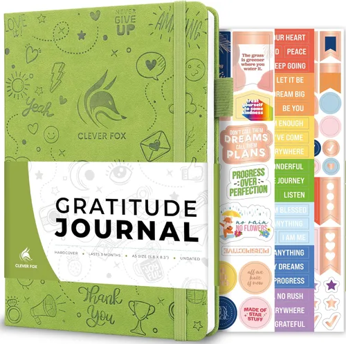 Miniatura 7 de Clever Fox Diario de gratitud grande – Diario de felicidad, positividad y afirmación – Cuaderno diario inspirador, 3 meses, 8.3 x 11 pulgadas