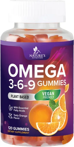 Gomitas Omega 3 6 9 – Suplemento vegano Omega 3 Gomitas – Aceite de ácidos grasos esenciales 369 Complejo de apoyo cardíaco y apoyo cerebral para