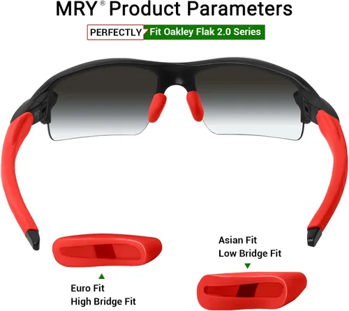 Miniatura 2 de Mryok Kits de boquillas de repuesto para Oakley Flak 2.0 OO9295 / 2.0 XL OO9188 - Opciones Rojo