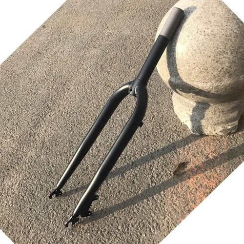 26 inch Bicycle Fork 1-1/8" Threadless Rigid Fork for MTB Road Cruiser Bike, Disc Brake (Black)