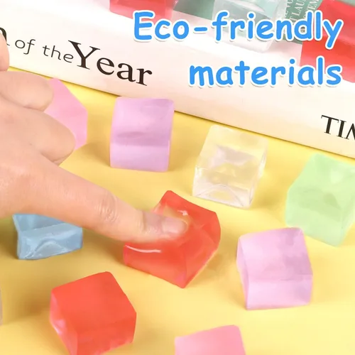 Miniatura 4 de 24 piezas de mini cubitos de hielo, bolas de cubos para apretar, juguetes para apretar para niños y adultos con TDAH y autismo para aliviar