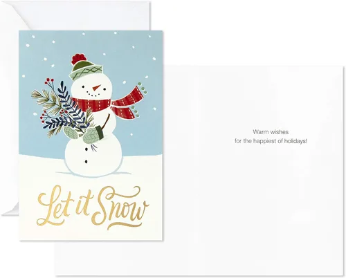 Miniatura 6 de Hallmark - Surtido de tarjetas de Navidad en caja, Que nieve (4 diseños, 12 tarjetas y sobres)